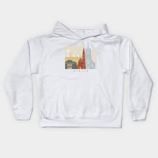 Odense skyline poster Kids Hoodie